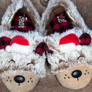 Dearfoams Plaid and Faux Fur Slippers
